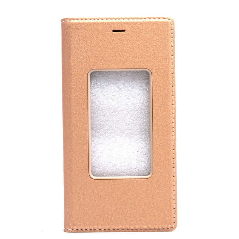 General Mobile Discovery 2 Mini Kapaklı Kılıf Mıknatıslı 360 Tam Korumalı (DOLCE) Gold