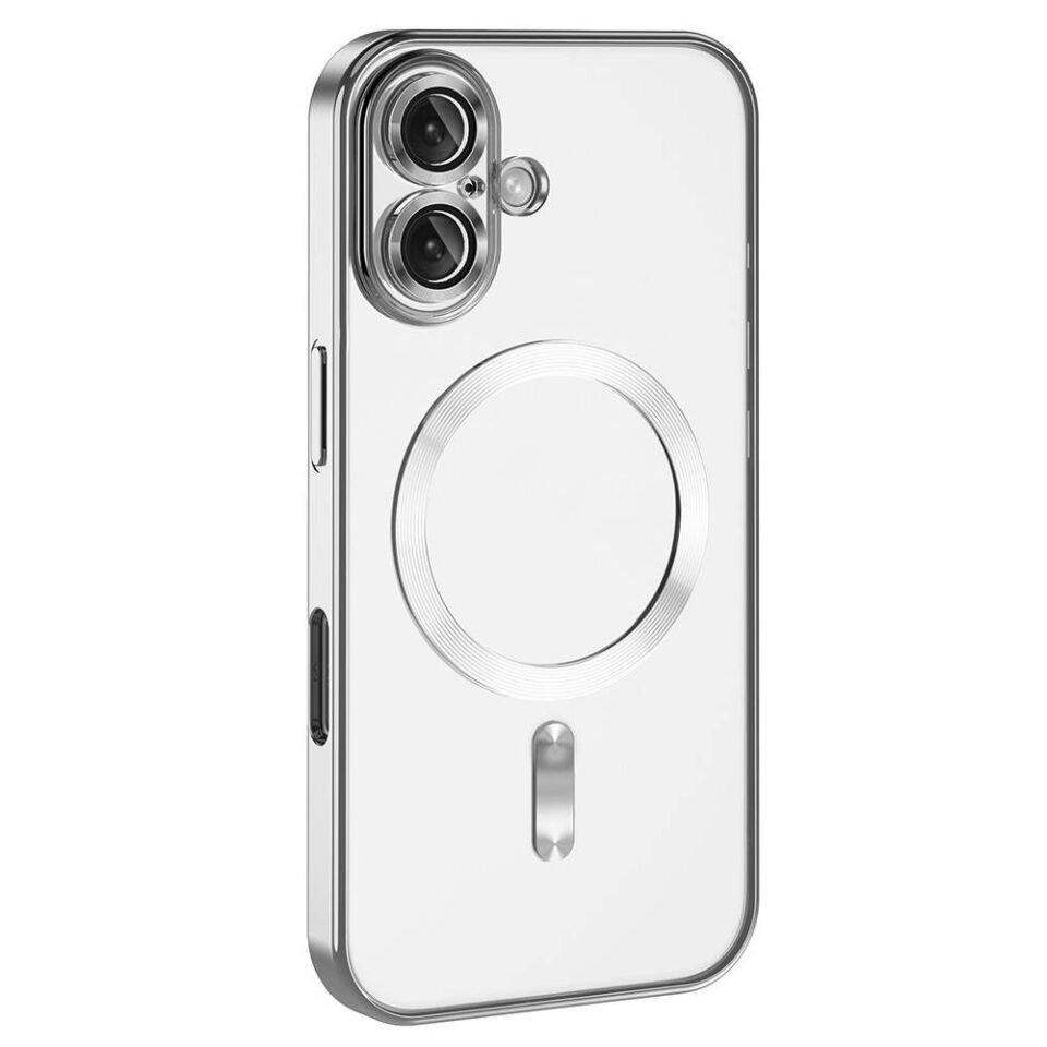 Apple iPhone 16 Plus Kılıf Kamera Lens Korumalı Magsafe Şarj Destekli Şeffaf Renkli Kapak (DEMRE) Bej Gold
