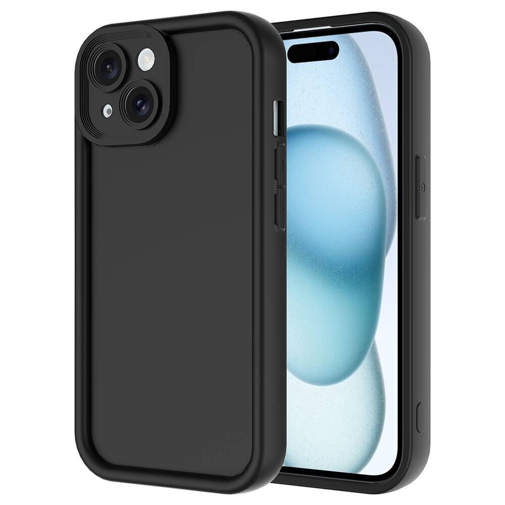 Apple  iPhone 14 Kılıf Mat Yüzeyli Kamera Korumalı Silikon Kapak (Ananas) Siyah