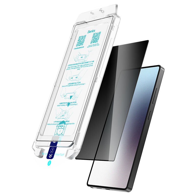 Samsung Galaxy S25 Ultra Benks Ultra Shield Privacy Ekran Koruyucu + Kolay Uygulama Aparatlı