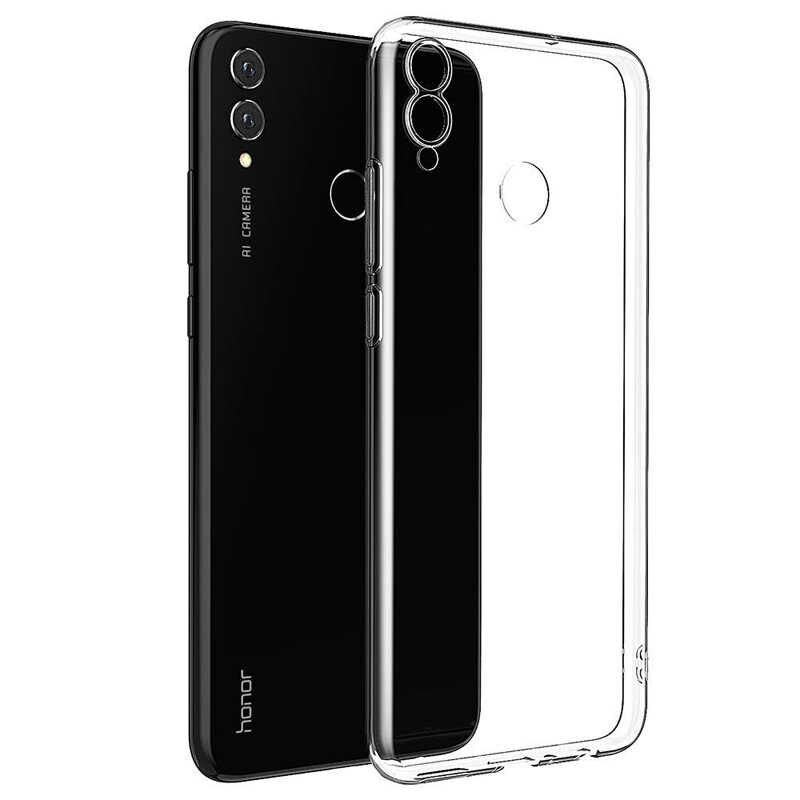 Huawei Honor 8C Şeffaf Kılıf Yumuşak İnce Tasarımlı Kapak (SÜPER) Renksiz