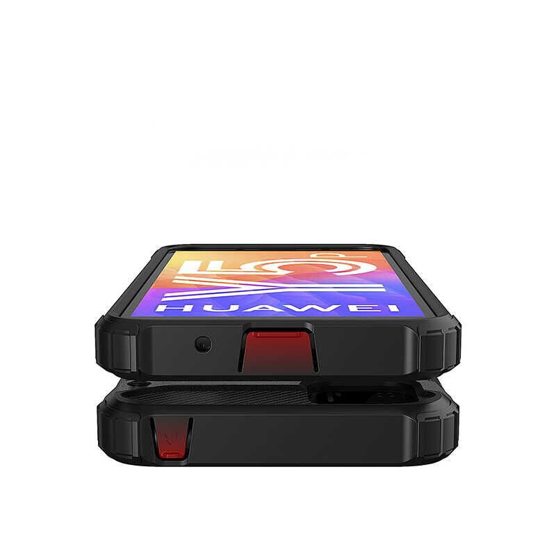 Huawei Y5P Kılıf Armor Köşe Korumalı Çift Katman Tank Zırh Kapak (CRASH) Gri