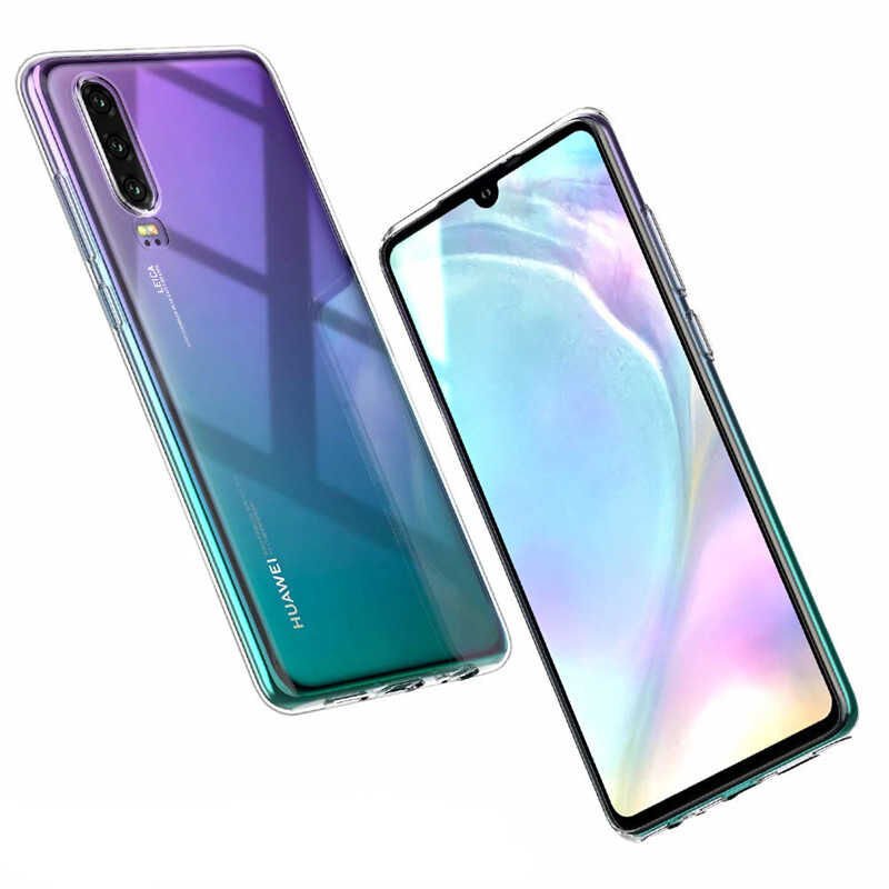 Huawei P30 Şeffaf Kılıf Yumuşak İnce Tasarımlı Kapak (SÜPER) Renksiz