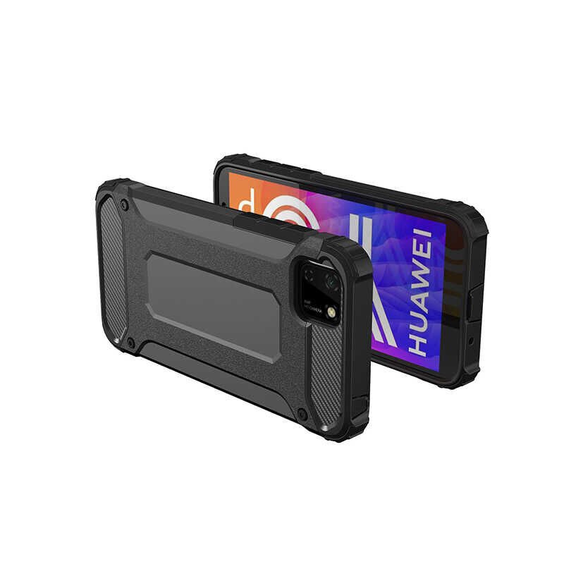 Huawei Y5P Kılıf Armor Köşe Korumalı Çift Katman Tank Zırh Kapak (CRASH) Gold