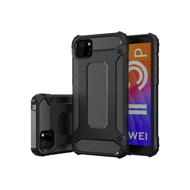 Huawei Y5P Kılıf Armor Köşe Korumalı Çift Katman Tank Zırh Kapak (CRASH) Rose Gold