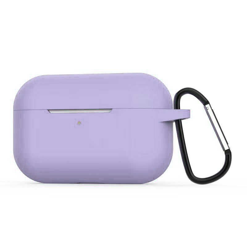 Apple Airpods Pro Kılıf Airbag Silikon Soft Mat Görünümlü Yüzey Mor