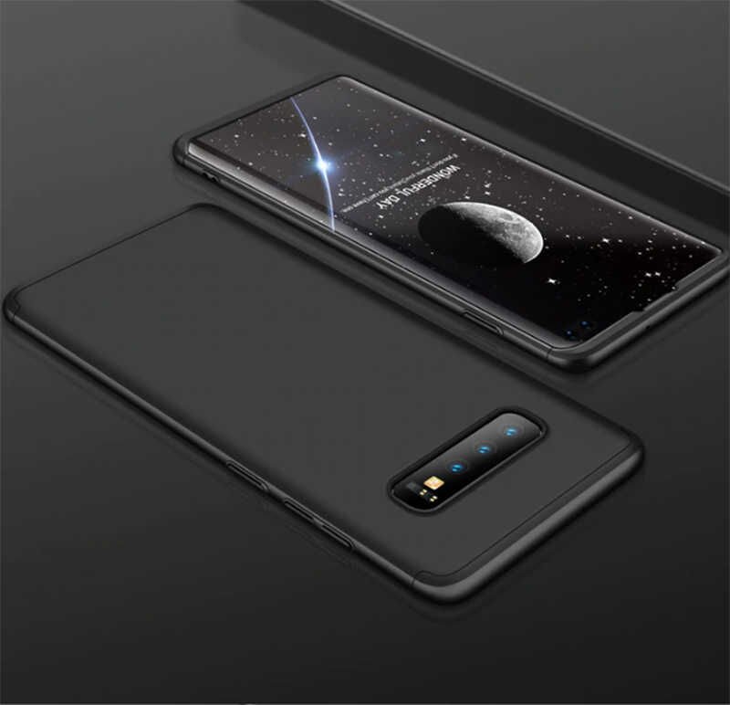 Samsung Galaxy S10 Kılıf 360 Tam Koruma Ön Ve Arka Sert Mika Kapak Orjinal Ays Gkk Kapak Siyah