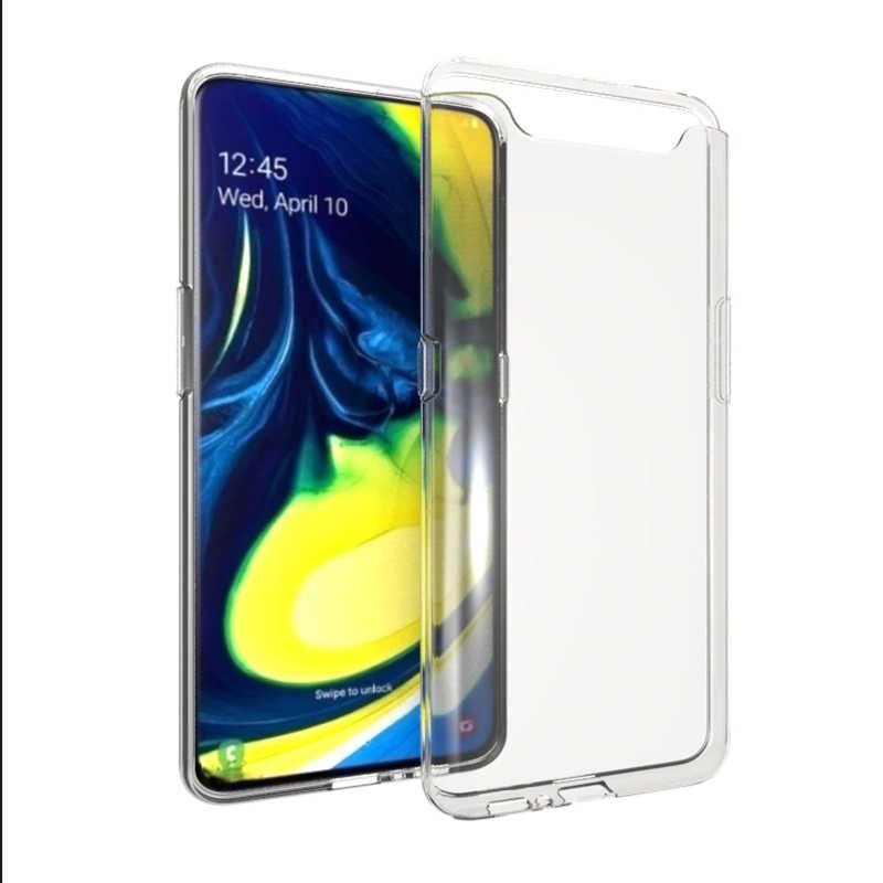 Samsung Galaxy A80 Şeffaf Kılıf Yumuşak İnce Tasarımlı Kapak (SÜPER) Renksiz