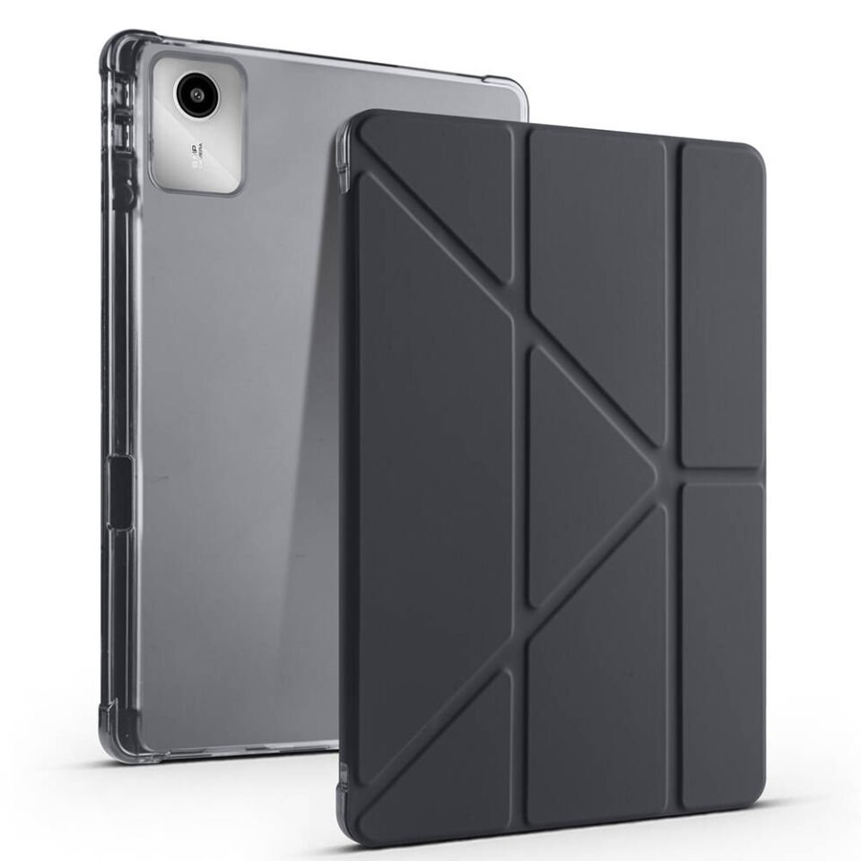 Lenovo M11 TB-330FU Kılıf Kalem Bölmeli Standlı 360 Derece Tam Korumalı Tasarım (TR) Siyah