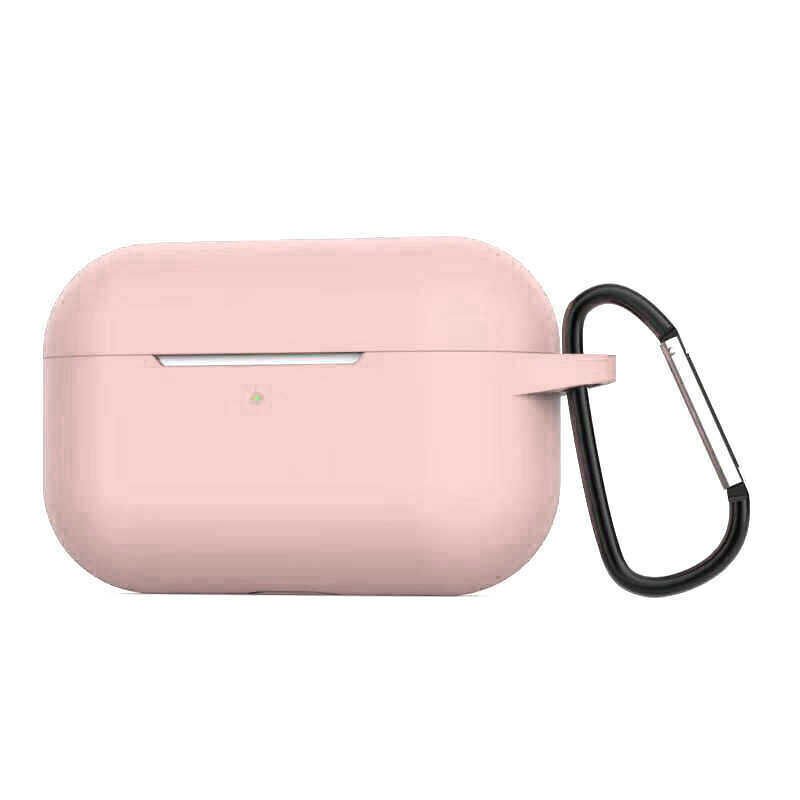 Apple Airpods Pro Kılıf Airbag Silikon Soft Mat Görünümlü Yüzey Pembe Açık