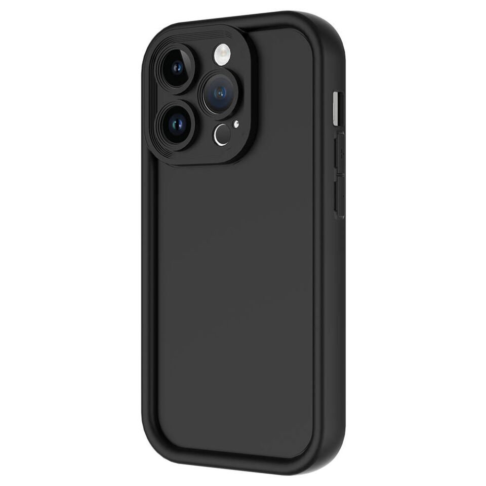 Apple  iPhone 14 Pro Max Kılıf Mat Yüzeyli Kamera Korumalı Silikon Kapak (Ananas) Siyah