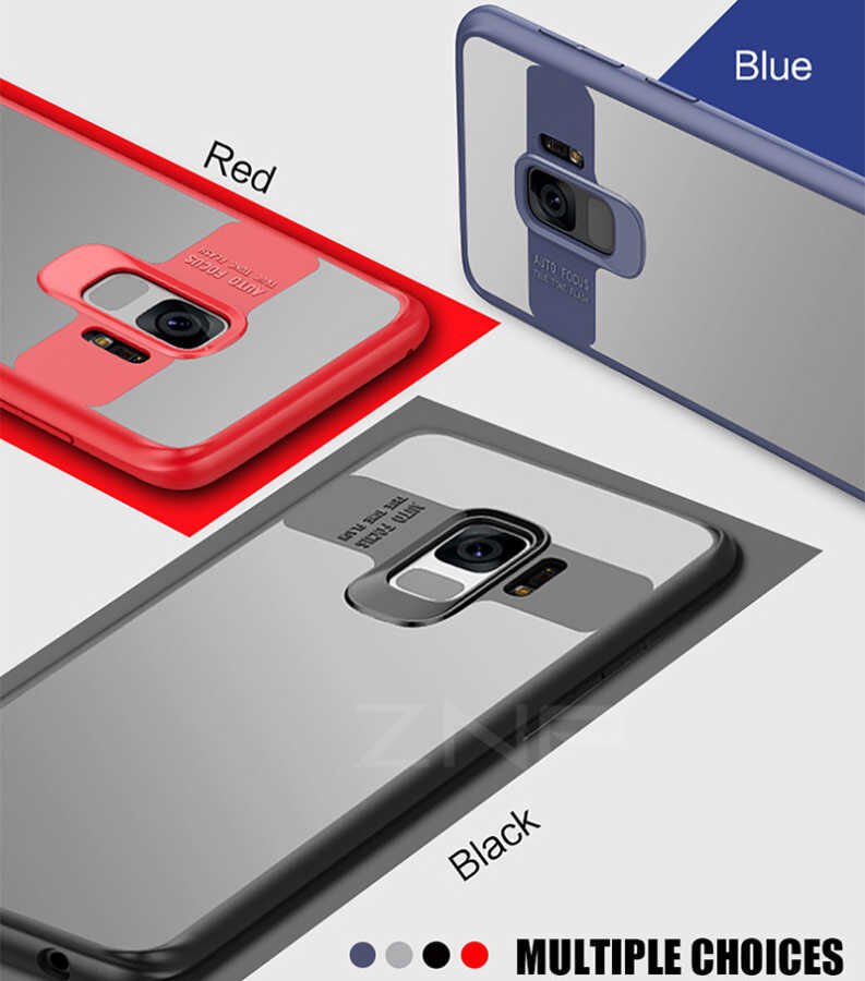 Samsung Galaxy S9 Plus Kılıf Kenarları Silikon Arkası Şeffaf Sert Kapak (BUTTOM) Siyah