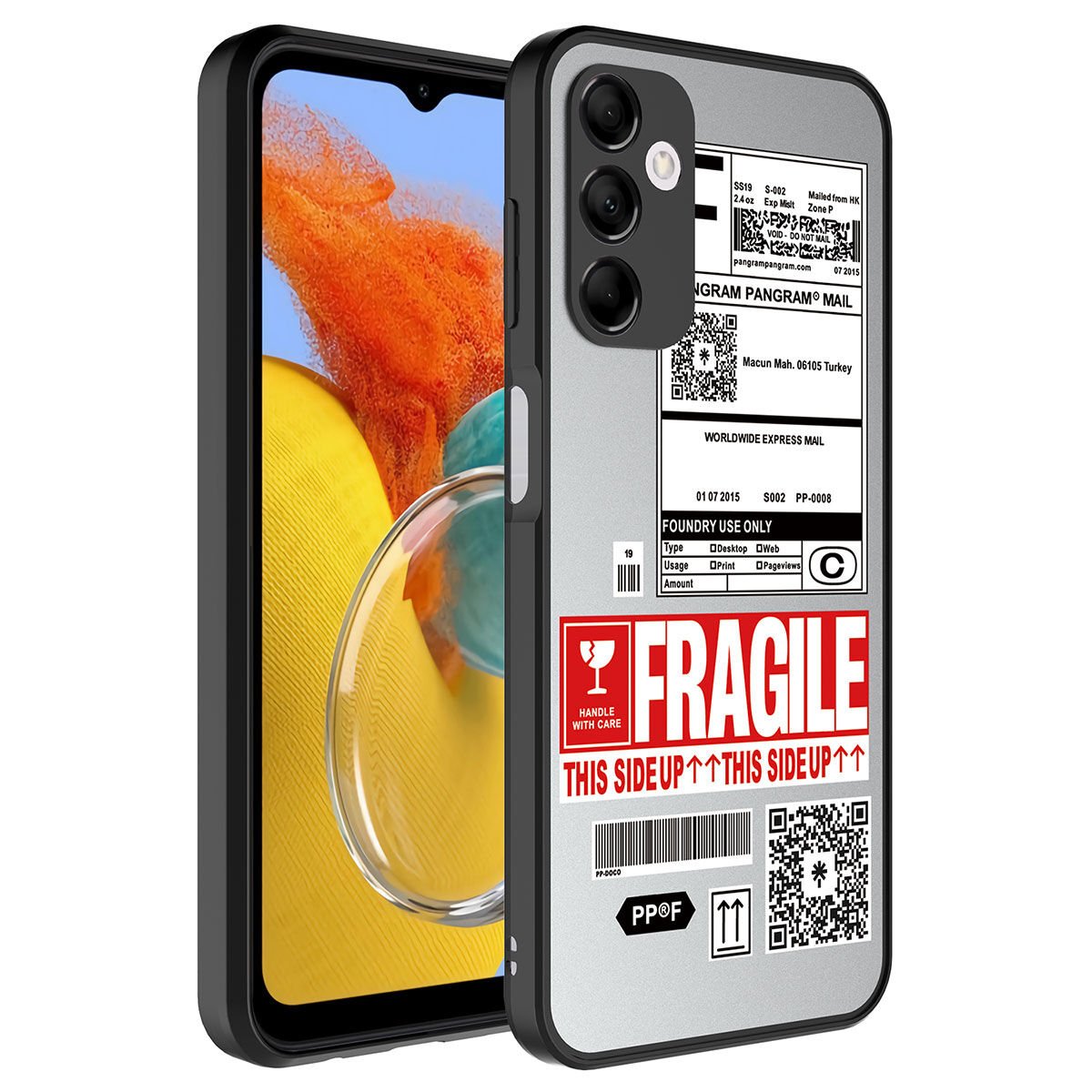 Samsung Galaxy M14 Kılıf Aynalı Desenli Kamera Korumalı Parlak Renkli Sert Kapak (Mirror) Fragile