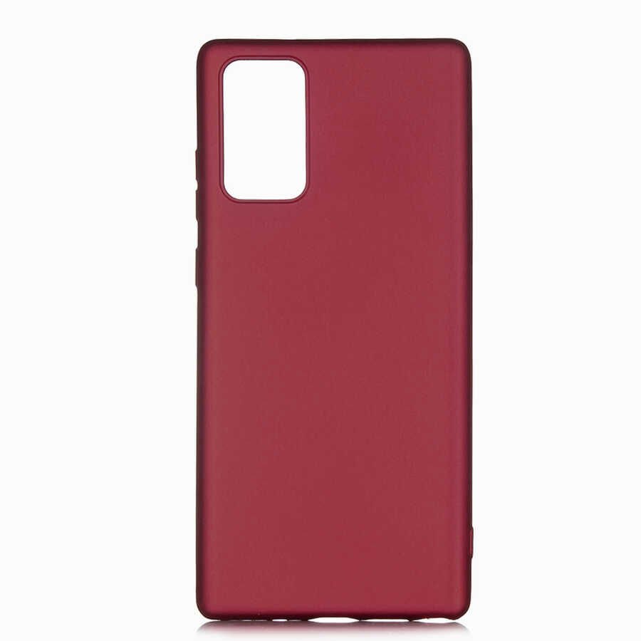 Samsung Galaxy Note 20 Kılıf Yumuşak Dokulu Soft Esnek İnce Mat Renkli Silikon Kapak (PREMİER) Kırmızı