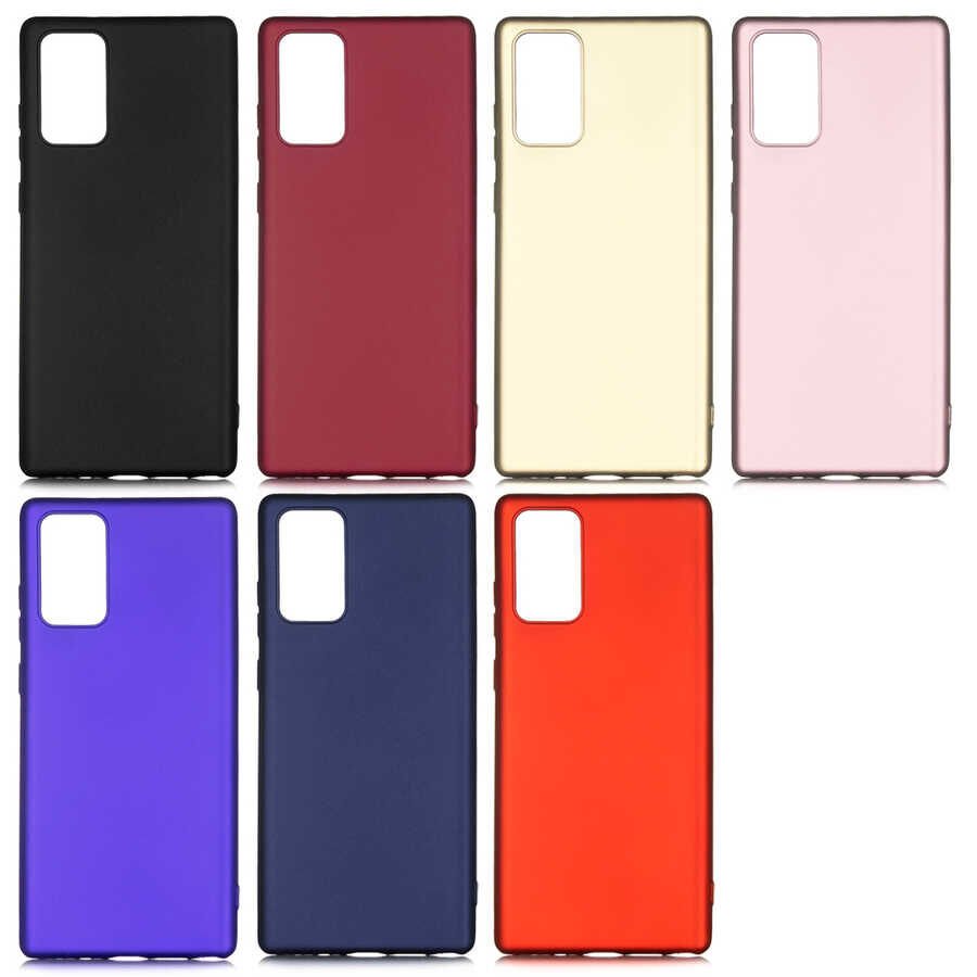 Samsung Galaxy Note 20 Kılıf Yumuşak Dokulu Soft Esnek İnce Mat Renkli Silikon Kapak (PREMİER) Kırmızı