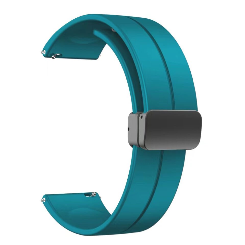 Xiaomi Amazfit Pace (22mm) Silikon Kordon Metal Toka Tasarım (KRD-84) Turkuaz