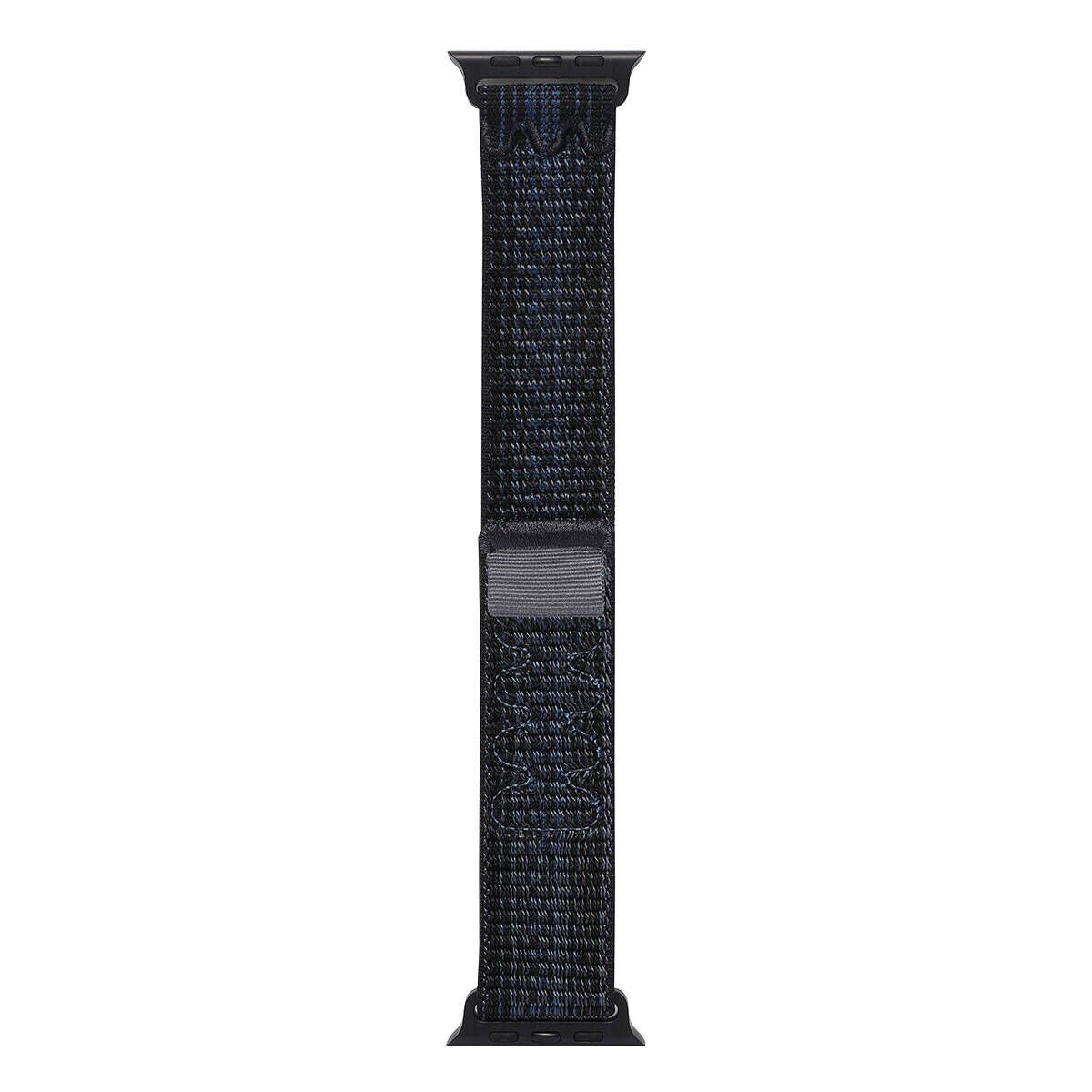 Apple Watch 2/3/4/5/6/7/8/se/ultra/nike 42mm 44mm 45mm 49mm Hasır Kordon Tasarım (KRD-91) Siyah