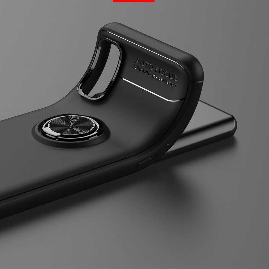 Realme 7 Kılıf Kamera Çıkıntılı Renkli Yüzüklü Standlı Mıknatıslı Kapak (RAVEL) Mavi