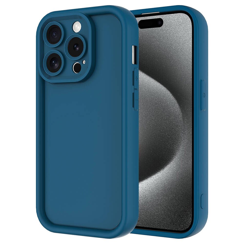 Apple  iPhone 15 Pro Kılıf Mat Yüzeyli Kamera Korumalı Silikon Kapak (Ananas) Koyu Yeşil