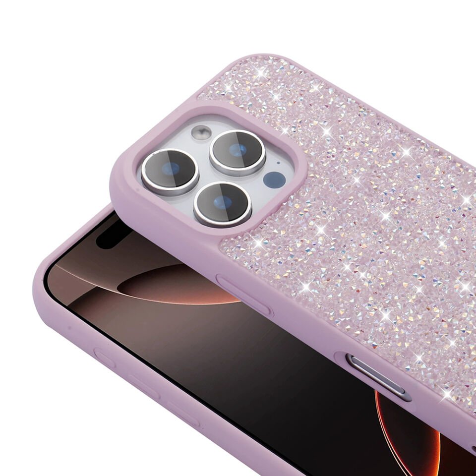 Apple iPhone 16 Pro Kılıf Parlak Taşlı Tasarım HEPTEKİLETİŞİM Pırlanta Kapak