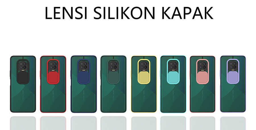 İnfinix Note 7 Kılıf Slayt Sürgülü Kamera Korumalı Renkli Silikon Kapak Pembe Açık