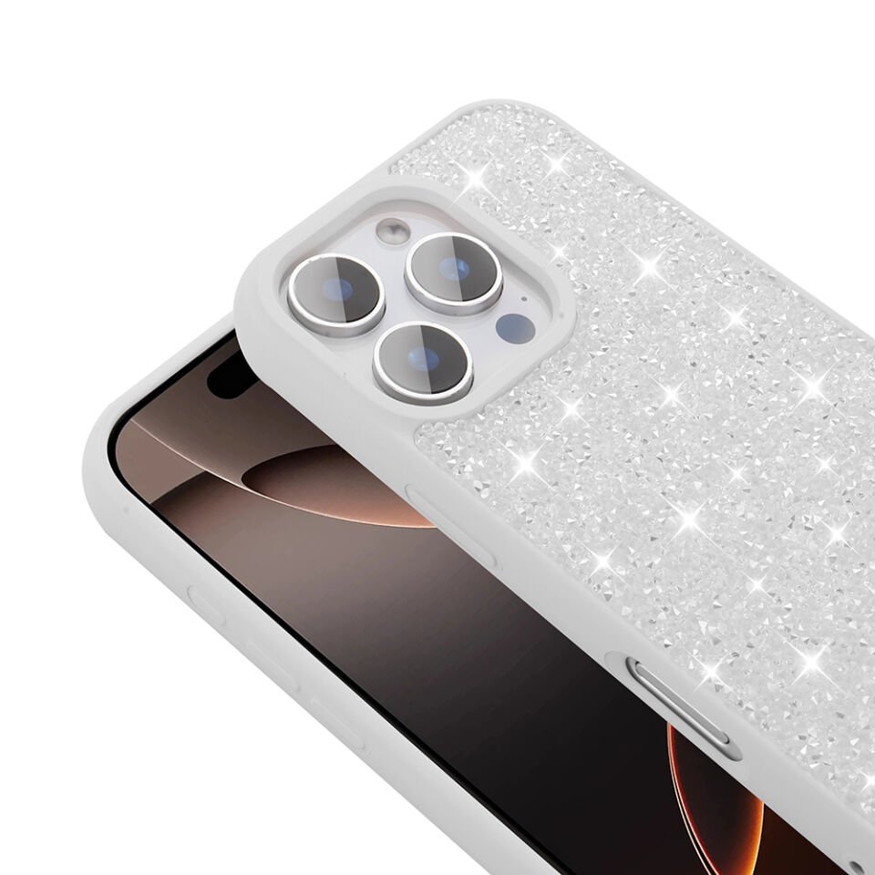 Apple iPhone 16 Pro Max Kılıf Parlak Taşlı Tasarım HEPTEKİLETİŞİM Pırlanta Kapak