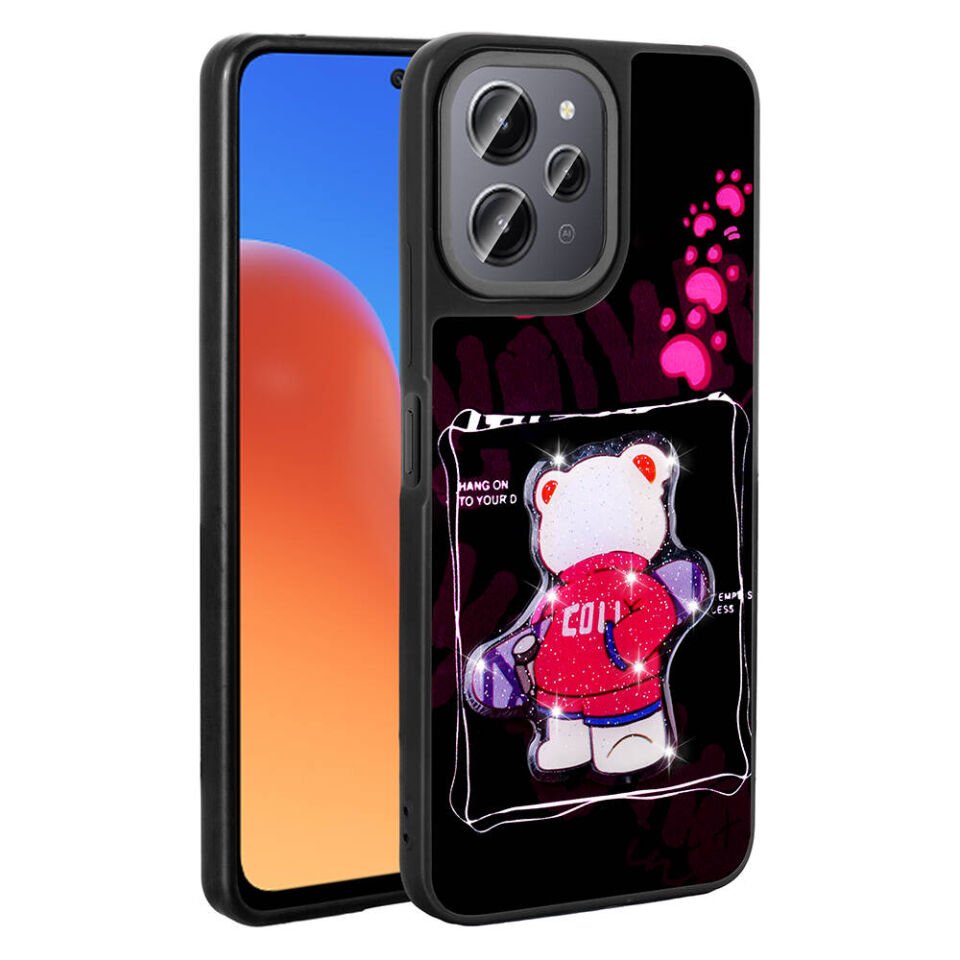 Xiaomi Redmi 12 4G Kılıf Parlayan Kabartmalı İkonik Figürlü HEPTEKİLETİŞİM Amas Silikon Kapak
