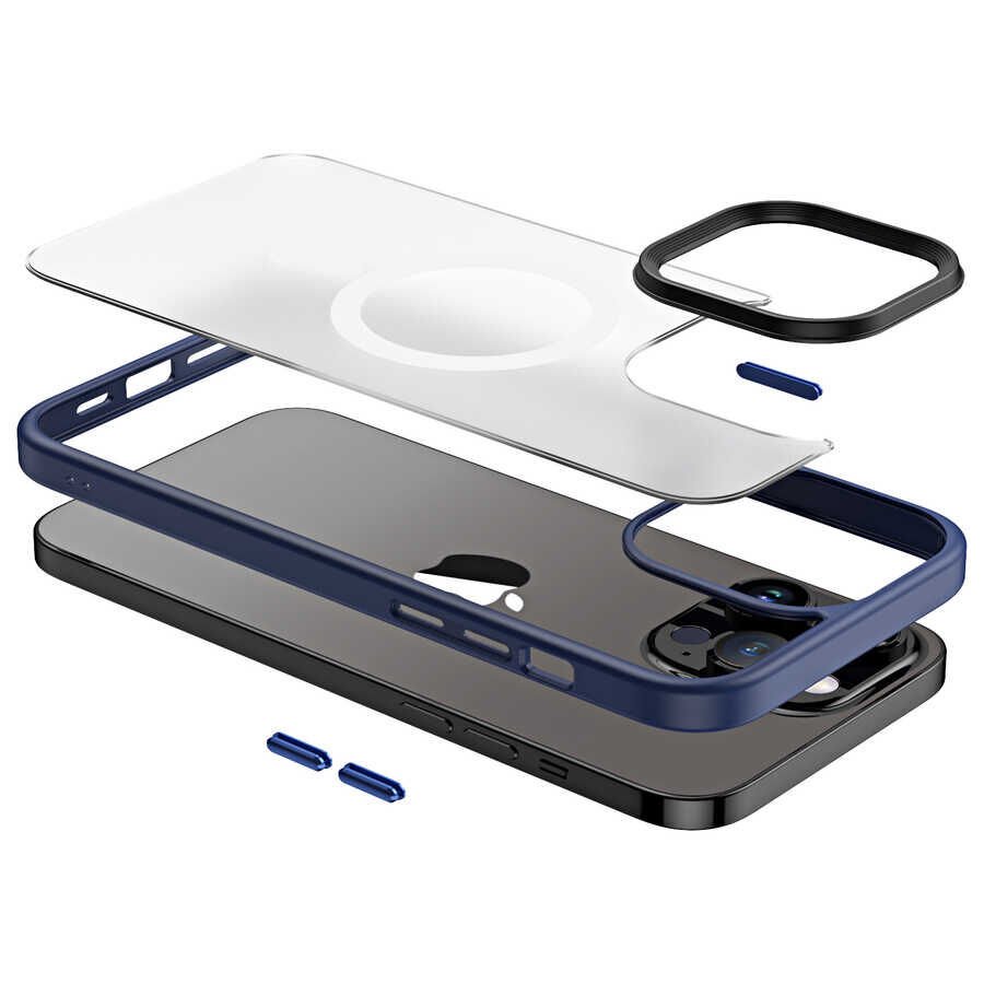 Apple iPhone 13 Pro Max Kılıf Wireless Şarj Özellikli HEPTEKİLETİŞİM Hibrit Magsafe Kapak