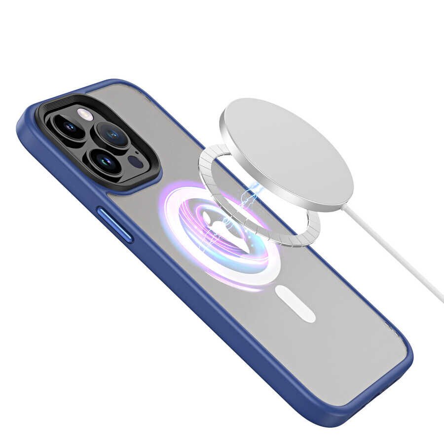 Apple iPhone 13 Pro Max Kılıf Wireless Şarj Özellikli HEPTEKİLETİŞİM Hibrit Magsafe Kapak