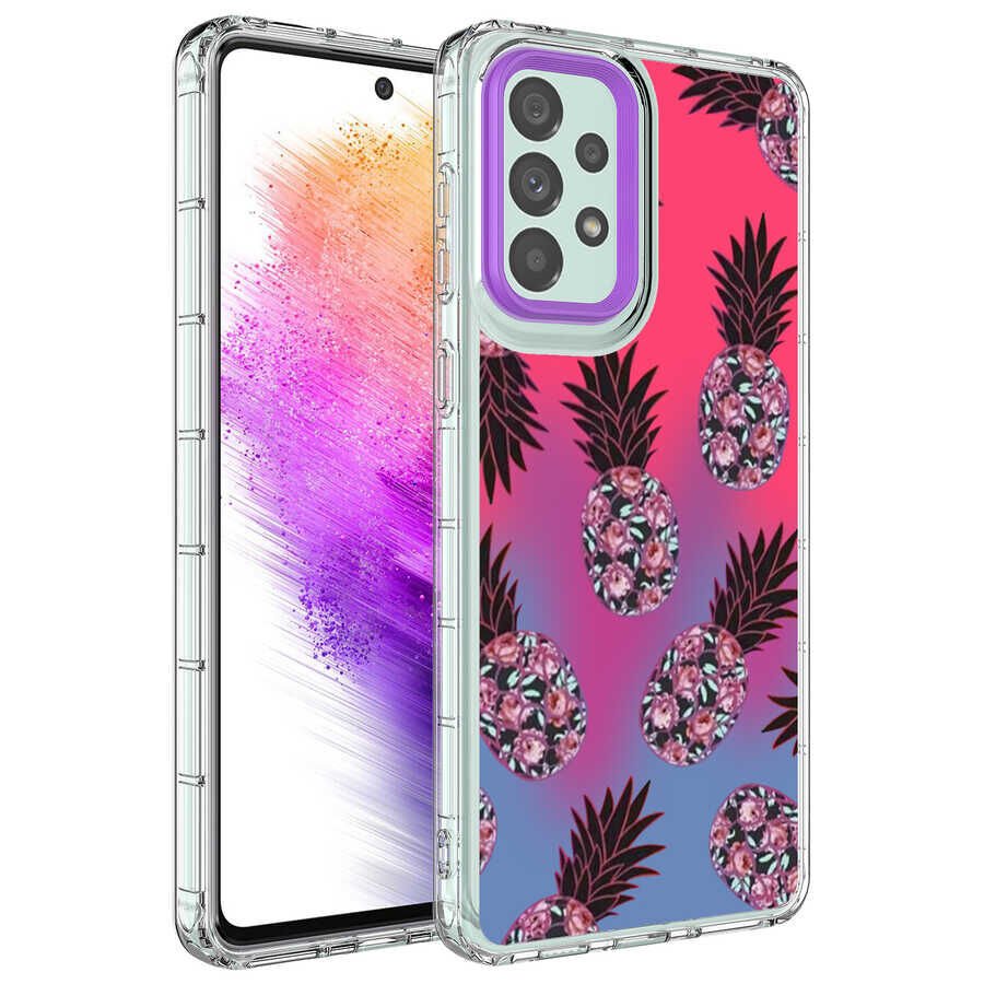 Samsung Galaxy A53 5G Kılıf Kamera Korumalı Desenli Sert Parlak Silikon Kapak (Korn) NO6