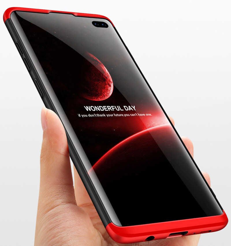 Samsung Galaxy S10 Plus Kılıf 360 Tam Koruma Ön Ve Arka Sert Mika Kapak Orjinal Ays Gkk Kapak Gold