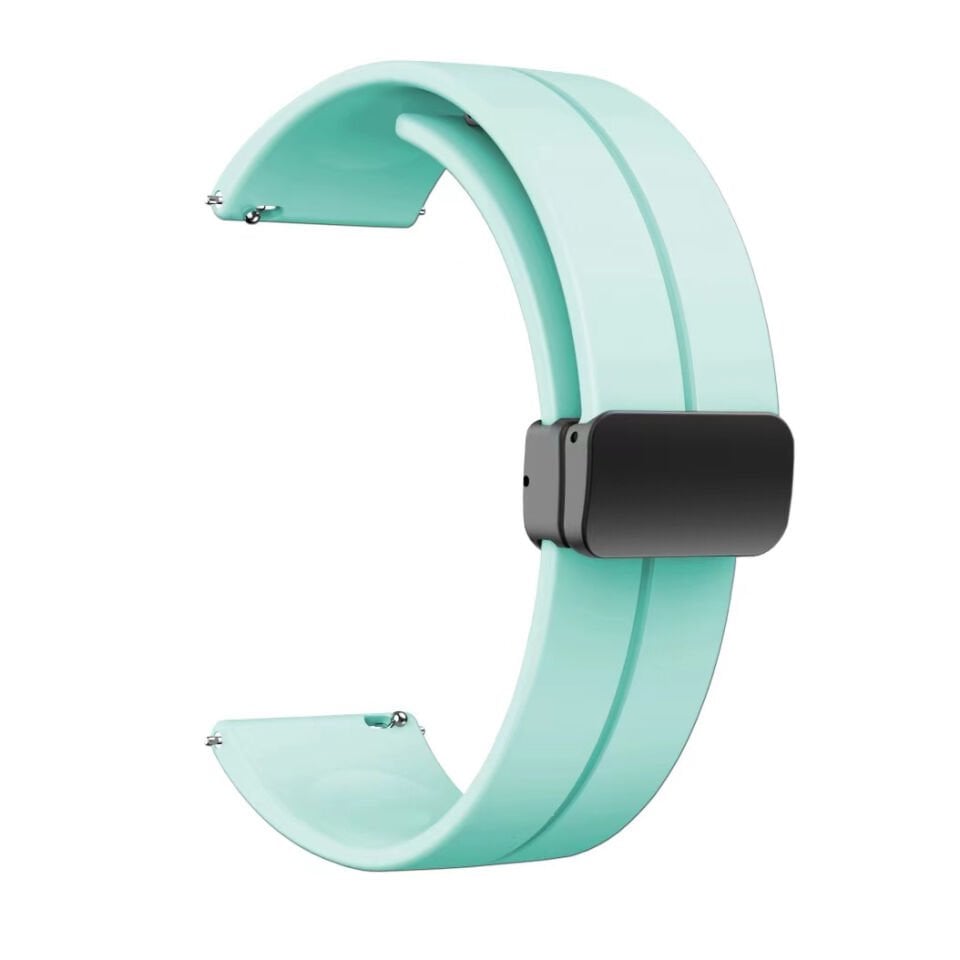 Xiaomi Amazfit Pace (22mm) Silikon Kordon Metal Toka Tasarım (KRD-84) Açık Yeşil