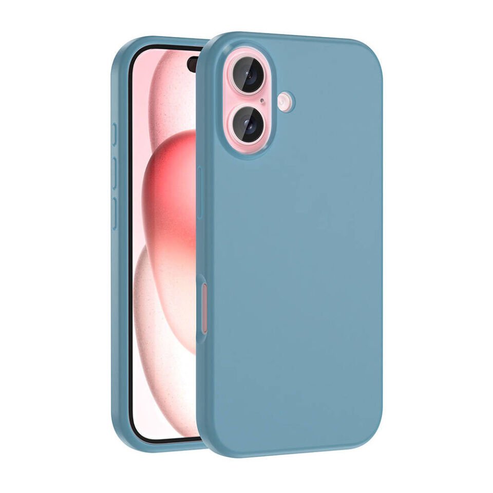 Apple iPhone 16 Kılıf Kamera Çıkıntılı Yumuşak İçi Kadife Lansman Dokulu Silikon Kapak (Kivi) Siyah