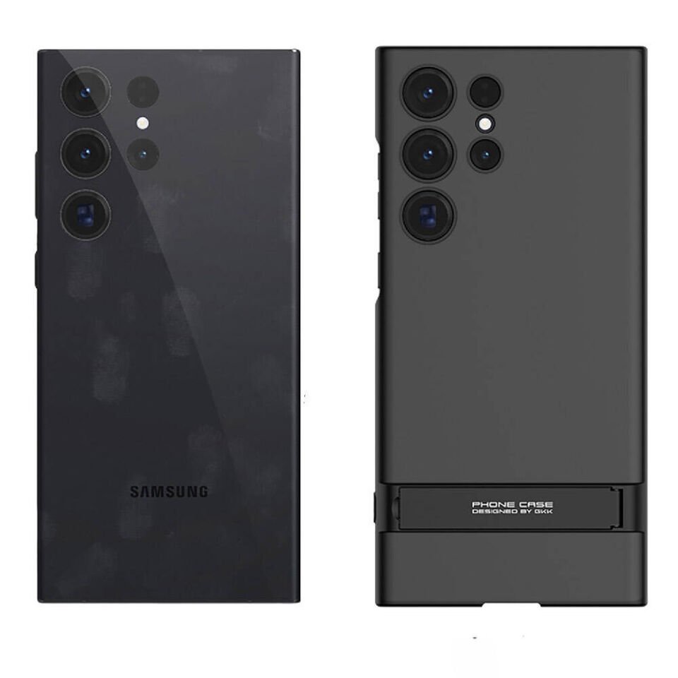 Samsung Galaxy S24 Ultra Kılıf Kamera Korumalı Mat Ultra İnce Yapılı Standlı Kapak (Z-S-AYS) Siyah
