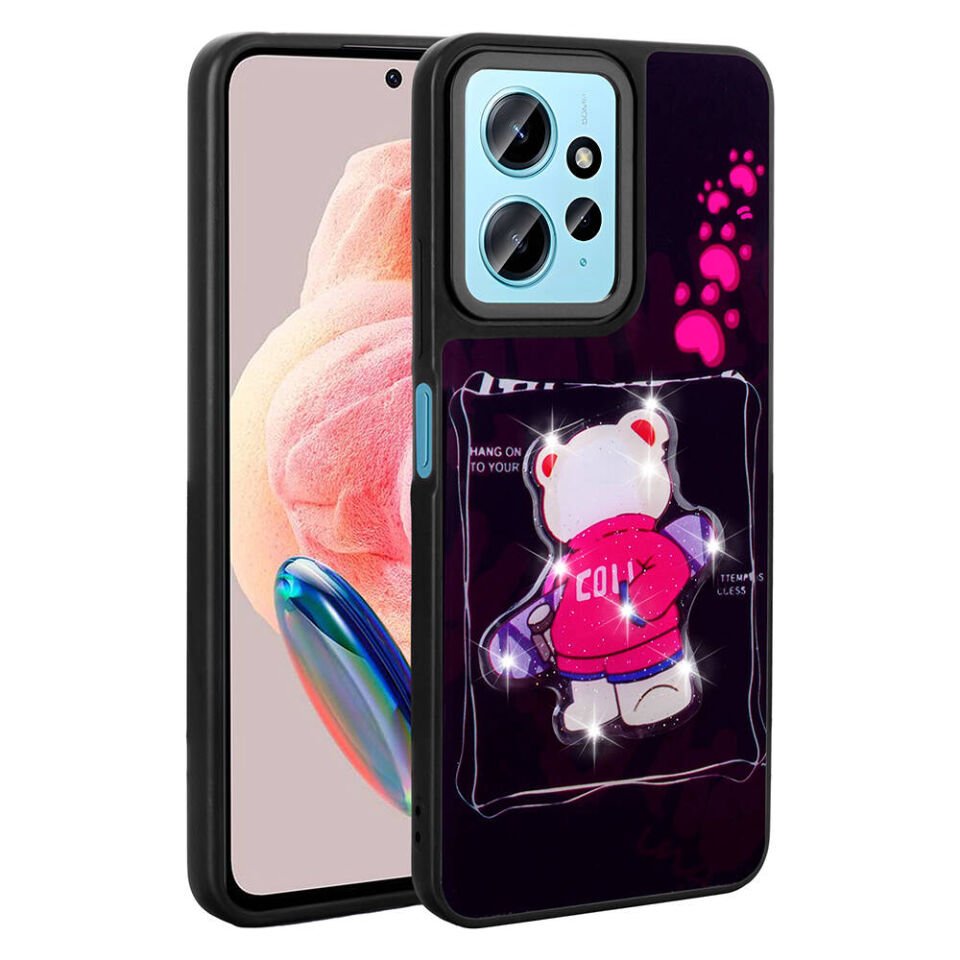 Xiaomi Redmi Note 12 4G Kılıf Parlayan Kabartmalı İkonik Figürlü HEPTEKİLETİŞİM Amas Silikon Kapak