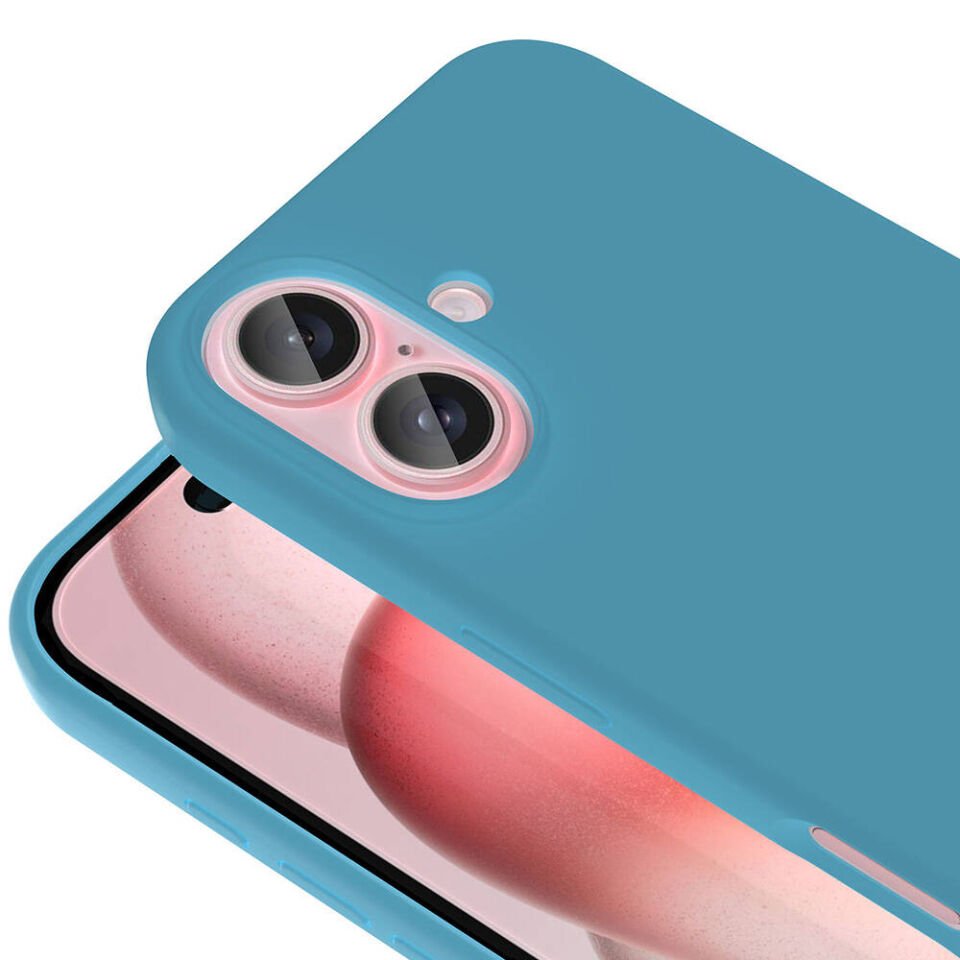 Apple iPhone 16 Kılıf Kamera Çıkıntılı Yumuşak İçi Kadife Lansman Dokulu Silikon Kapak (Kivi) Yeşil