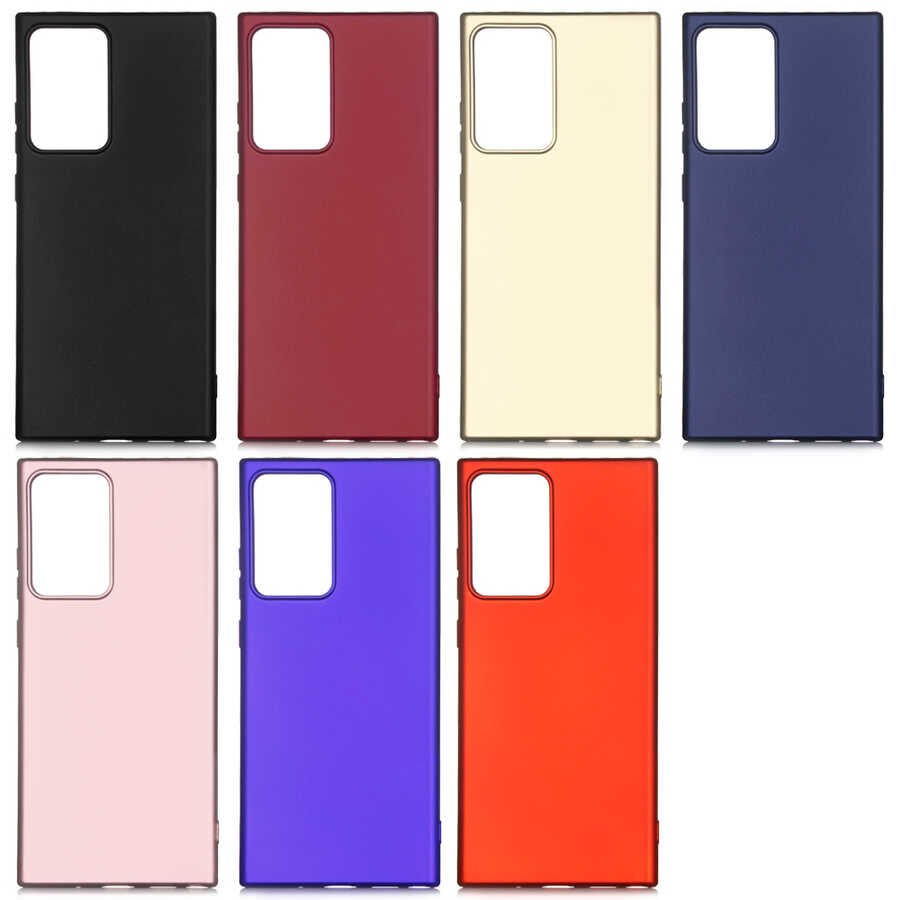 Samsung Galaxy Note 20 Ultra Kılıf Yumuşak Dokulu Soft Esnek İnce Mat Renkli Silikon Kapak (PREMİER) Lacivert