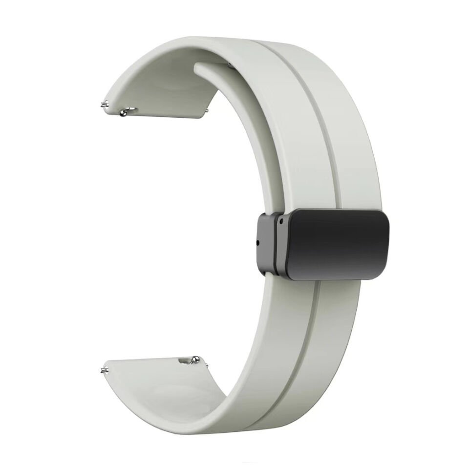 Xiaomi Amazfit Pace (22mm) Silikon Kordon Metal Toka Tasarım (KRD-84) Starlight