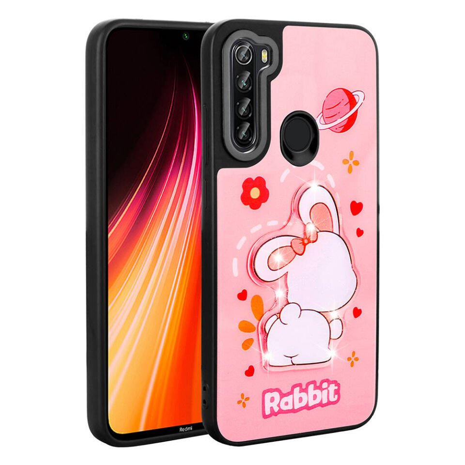 Xiaomi Redmi Note 8 Kılıf Parlayan Kabartmalı İkonik Figürlü HEPTEKİLETİŞİM Amas Silikon Kapak