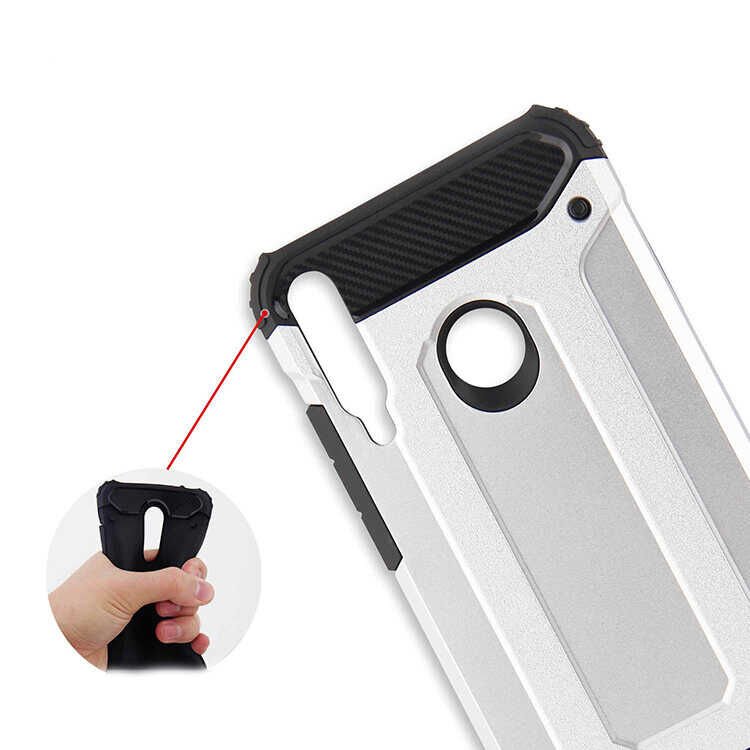 Huawei P40 Lite E Kılıf Armor Köşe Korumalı Çift Katman Tank Zırh Kapak (CRASH) Siyah