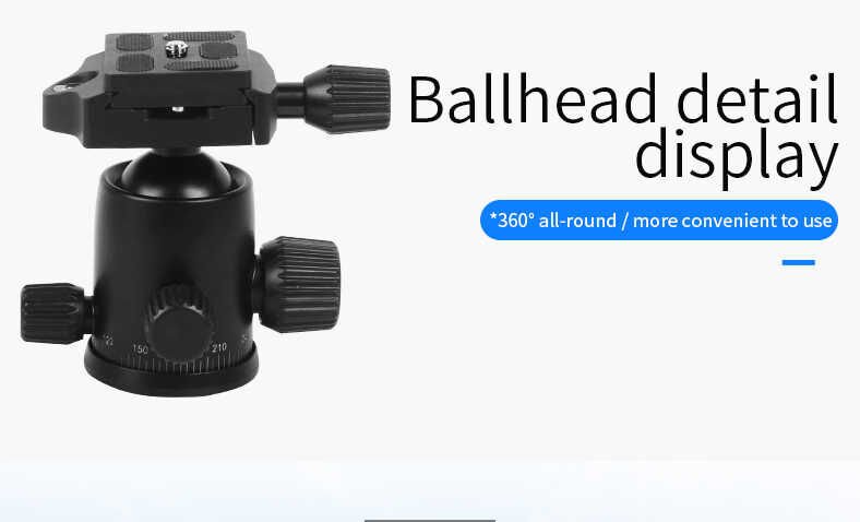 Tripod 167cm Maximum Uzunluk 51cm Minimum Uzunluk Alüminyum Alaşım Sert PC Malzeme (KT235-NE36) Siyah