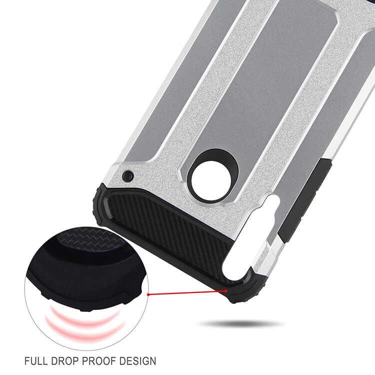 Huawei P40 Lite E Kılıf Armor Köşe Korumalı Çift Katman Tank Zırh Kapak (CRASH) Rose Gold