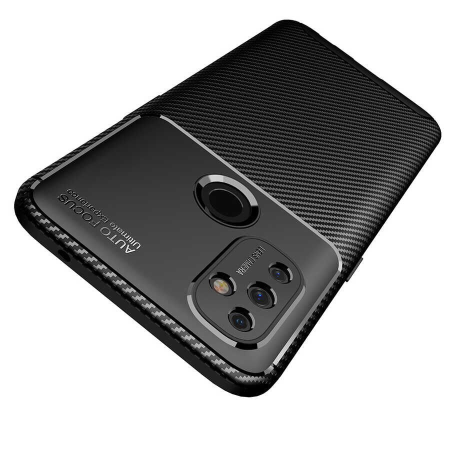 One Plus Nord N100 Kılıf Kamera Çıkıntılı Karbon Fiber Dokulu Renk Atmaz Kapak (NEGRO) Siyah