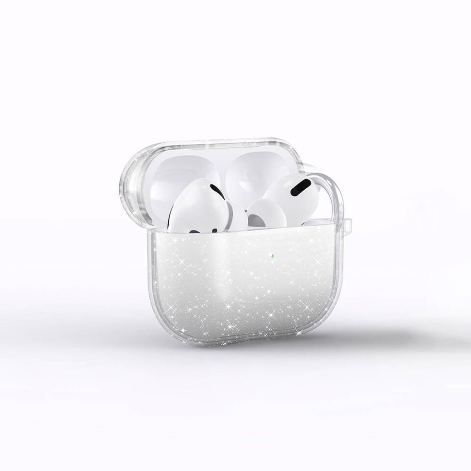 Apple Airpods 3. Nesil Kılıf Allstar Parlayan Simli Saydam Renkli (Airbag 32) Şeffaf
