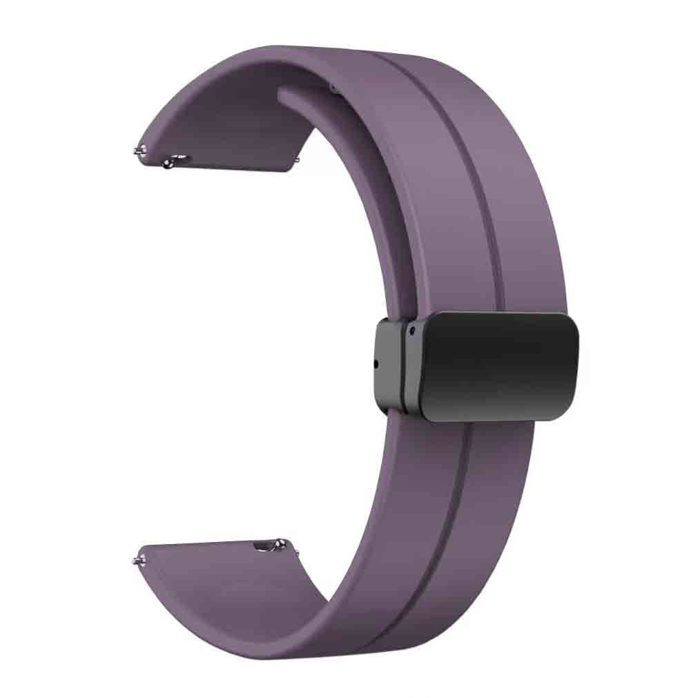 Xiaomi Amazfit Pace (22mm) Silikon Kordon Metal Toka Tasarım (KRD-84) Mor