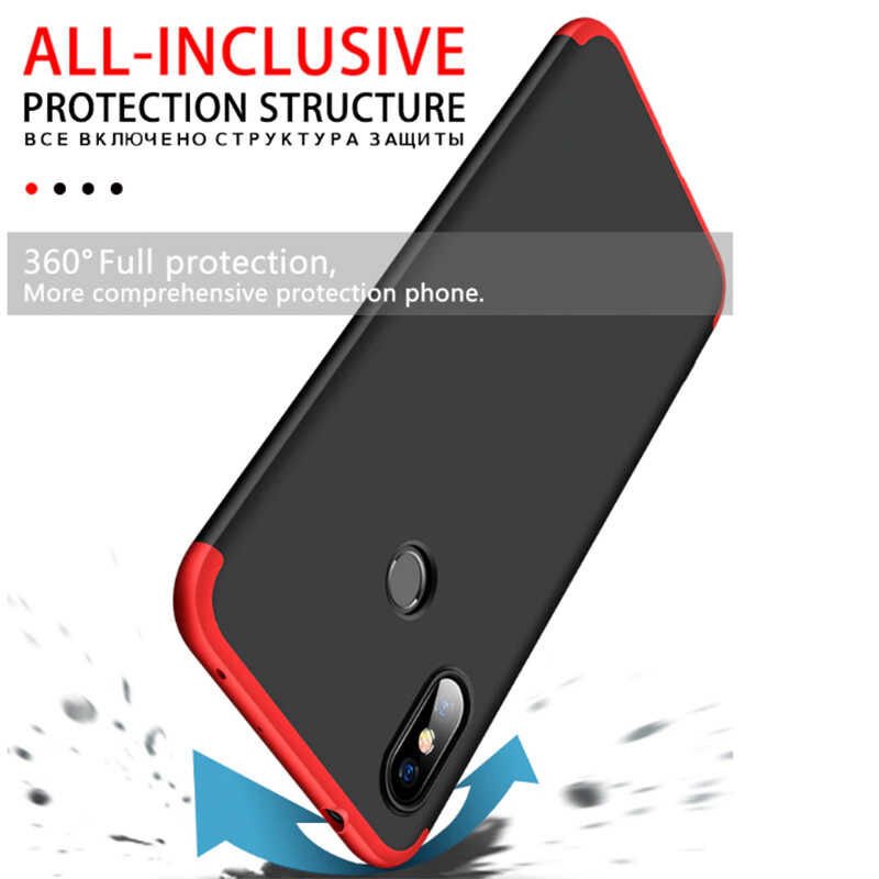 Xiaomi Redmi Note 7 Kılıf 360 Tam Koruma Ön Ve Arka Sert Mika Kapak Orjinal Ays Gkk Kapak Mavi