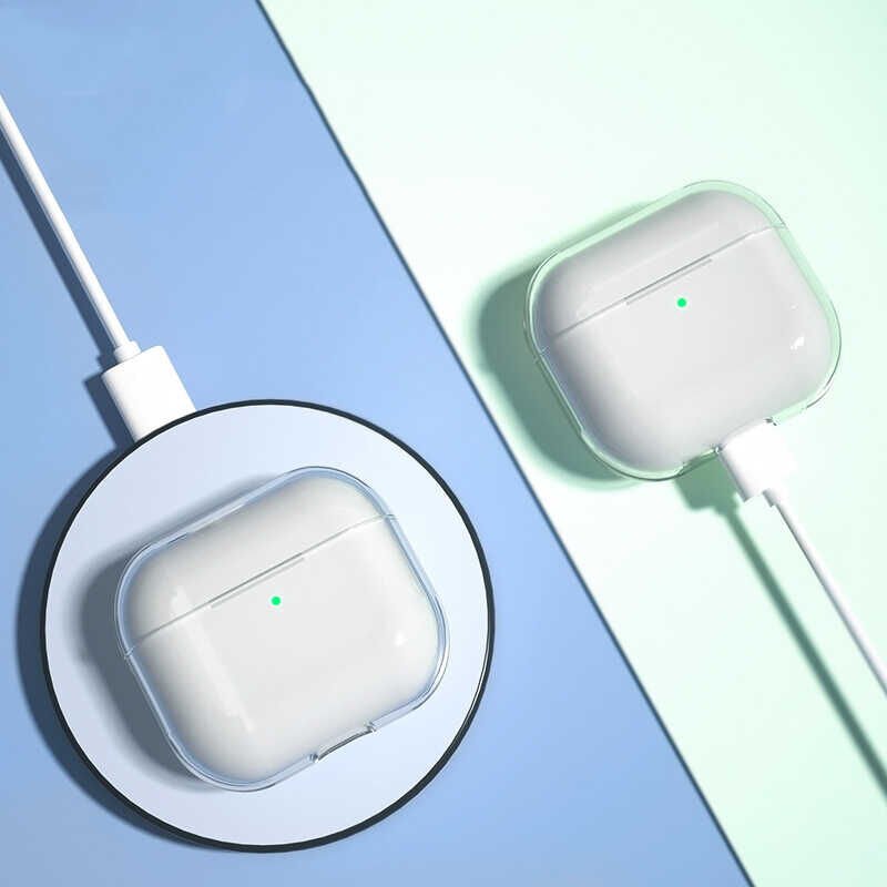 Apple Airpods 3. Nesil Kılıf Şeffaf Sert Kristal HEPTEKİLETİŞİM Airbag 14 Kılıf