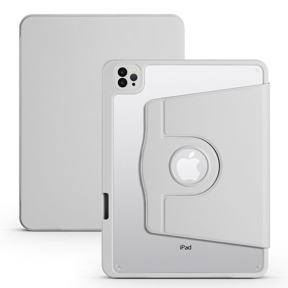 Apple iPad Air 11 2024 Kılıf Kalemlikli Standlı Uyku Modlu Akıllı Kapak (TER) Gri