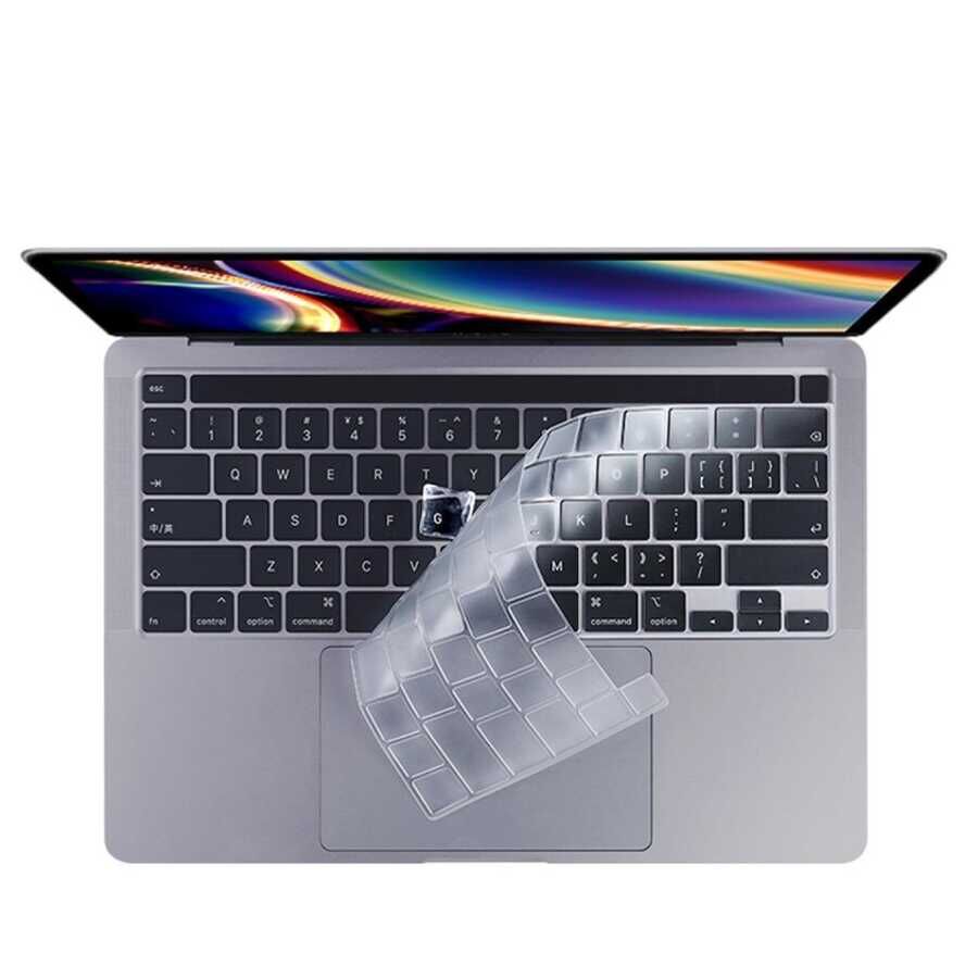 Apple Macbook Pro 14.2 2023 A2779 HEPTEKİLETİŞİM Klavye Koruyucu Şeffaf Silikon Ped