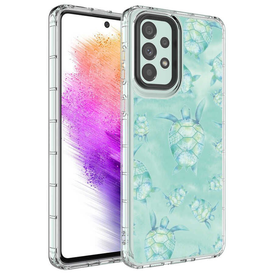 Samsung Galaxy A53 5G Kılıf Kamera Korumalı Desenli Sert Parlak Silikon Kapak (Korn) NO13